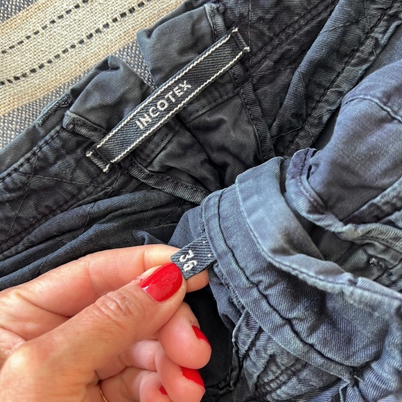 Incotex slim fit dark blue cotton pants. - Picture 1 of 5